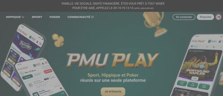 Capture de la page d'accueil du site PMU, opérateur agréé ANJ