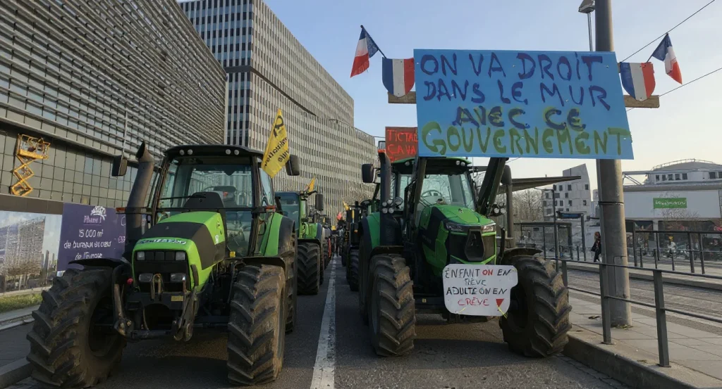 50 agriculteurs mobilisés au Touquet devant la résidence des Macron ce vendredi