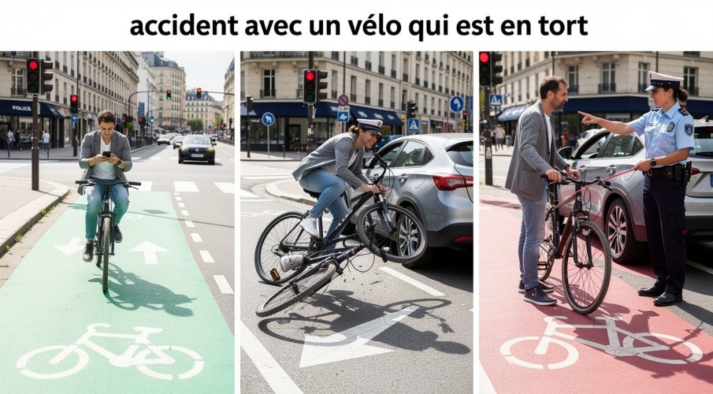 Accident avec un vélo qui est en tort : responsabilité et indemnisation