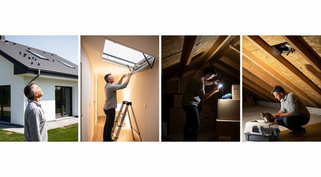 Animal qui tape dans le grenier : identification et solutions