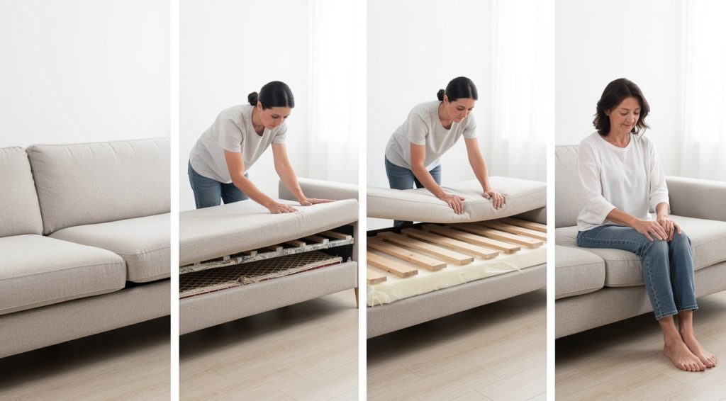 Canapé qui s&rsquo;affaisse solution : guide complet