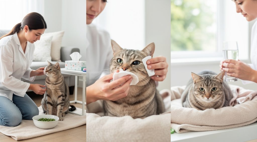 Chat éternue yeux qui coulent : causes, symptômes et traitements