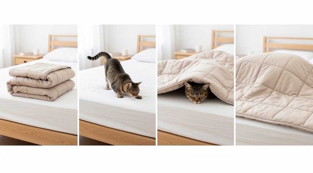 Chat qui dort sous la couette signification : comprendre ce comportement