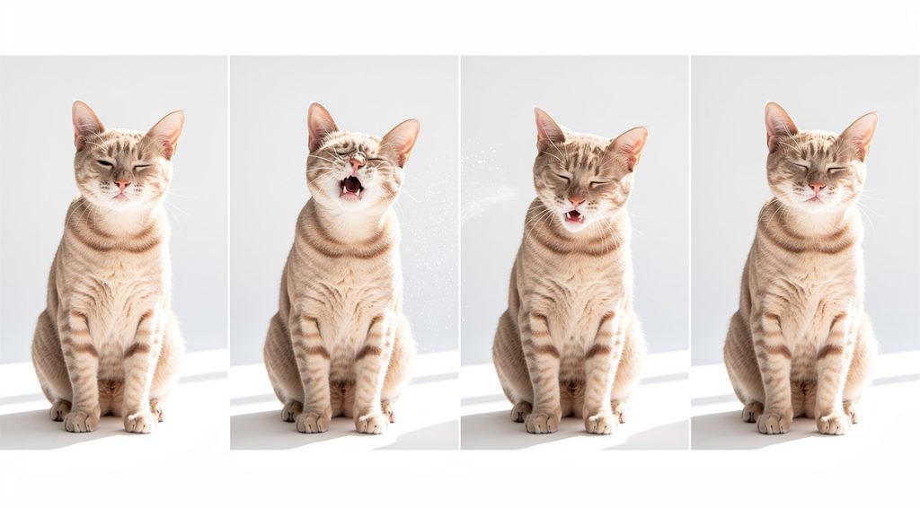 Chat qui éternue en boucle : causes, diagnostic et traitements