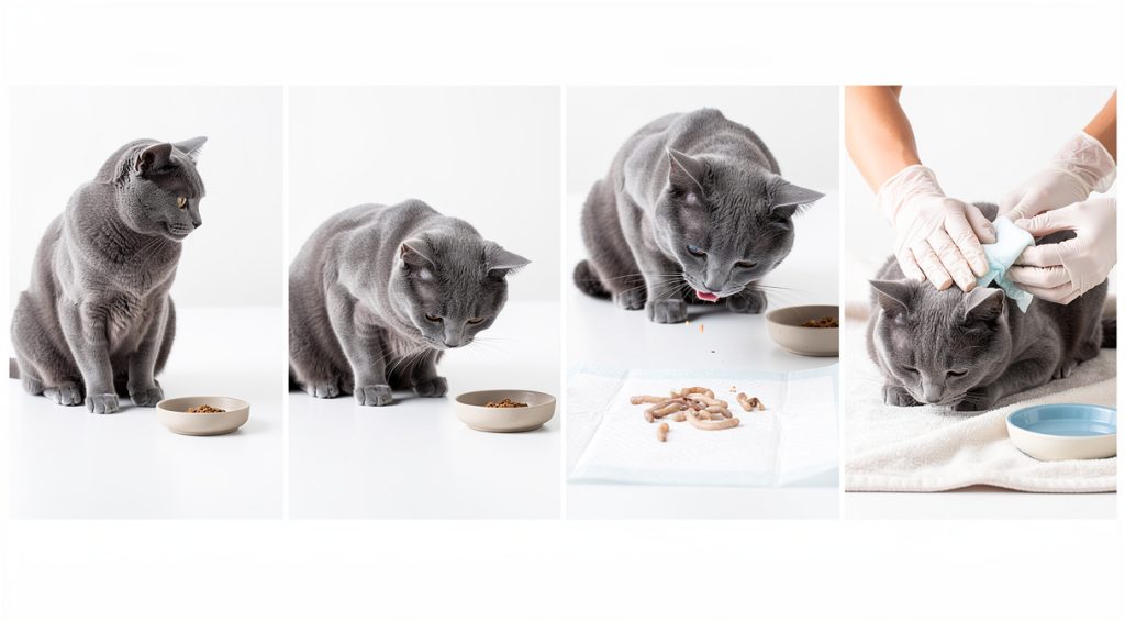 Chat qui vomit des vers : causes, dangers et traitement