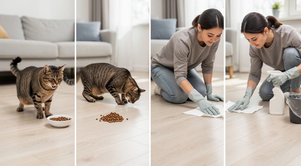 Chat qui vomit ses croquettes : causes, solutions et prévention