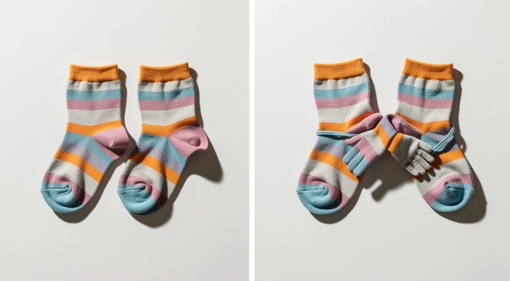 Chaussettes qui se tiennent la main : le phénomène des chaussettes aimantées