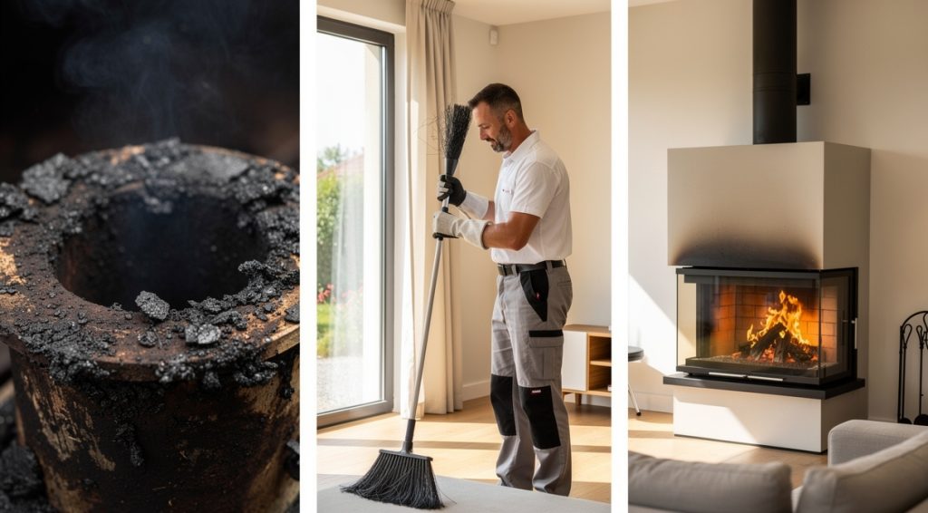 Cheminée qui goudronne : causes, dangers et solutions