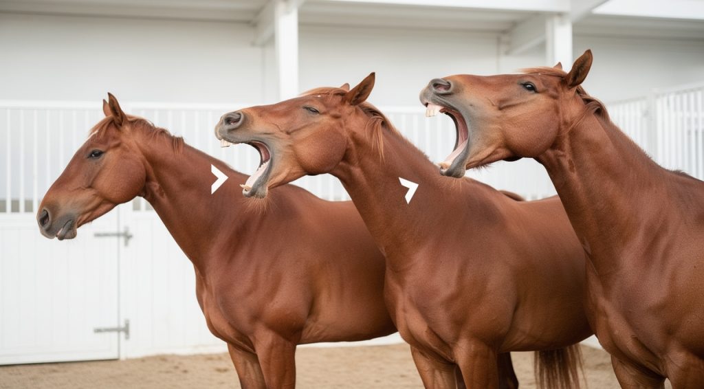 Cheval qui baille beaucoup : causes, significations et solutions