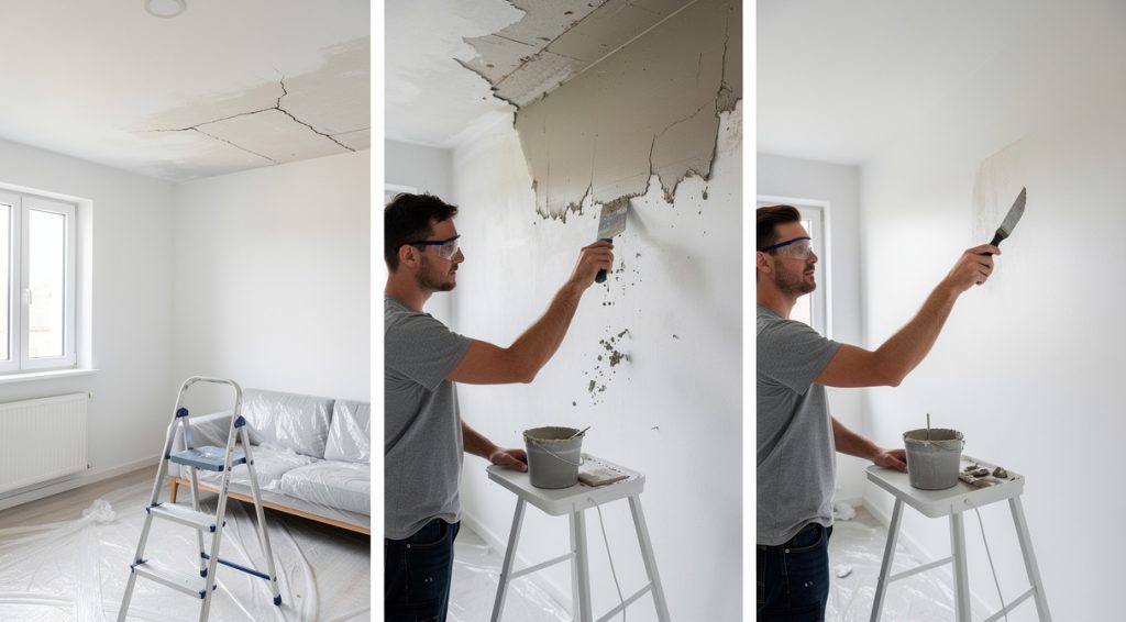 Ciel de toit qui se décolle : causes, solutions et réparation