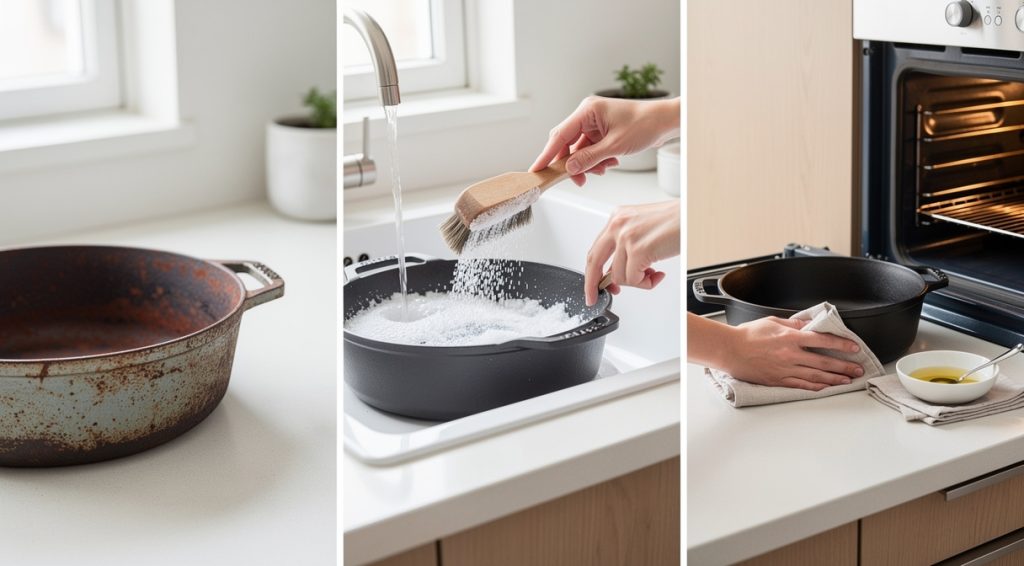 Cocotte en fonte qui rouille : causes, solutions et prévention