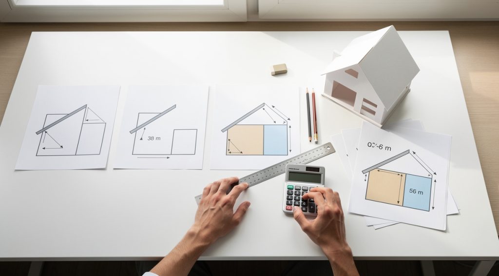 Comment calculer les m² sous pente