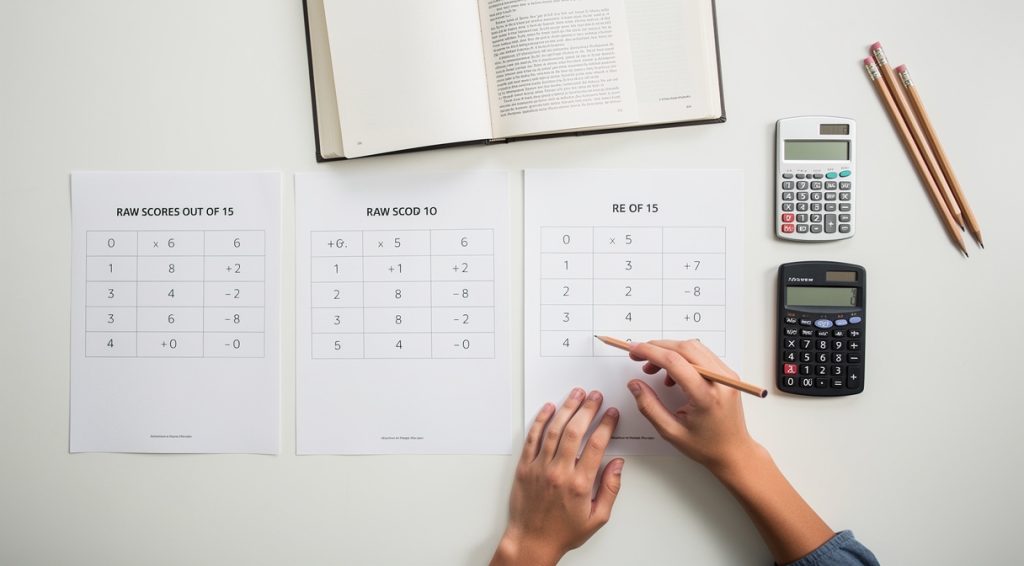 Comment calculer une note sur 15