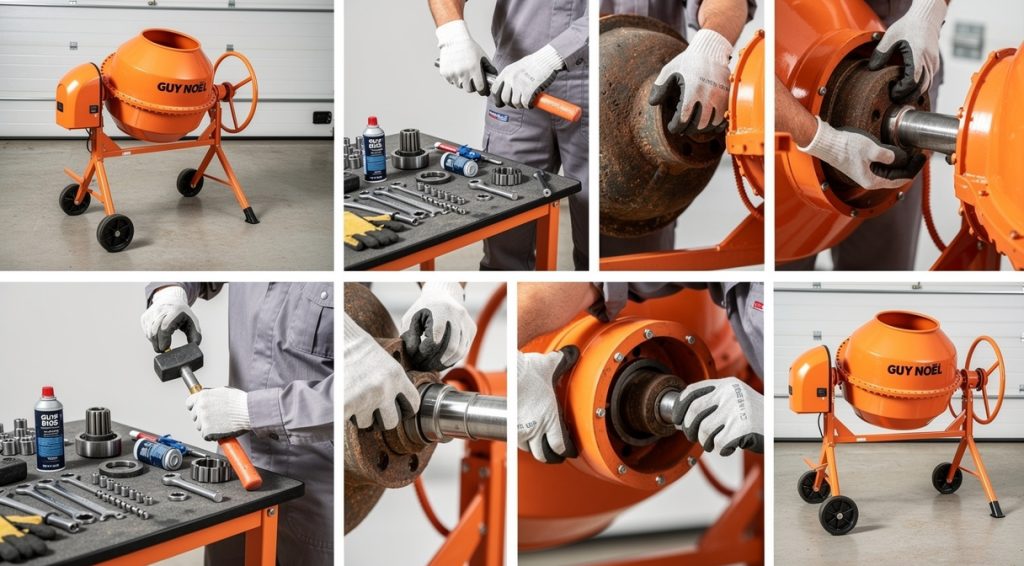 Comment changer un roulement de bétonnière Guy Noël B165