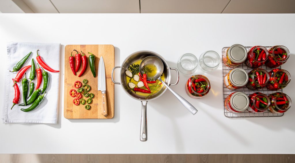 Comment conserver des piments dans l&rsquo;huile