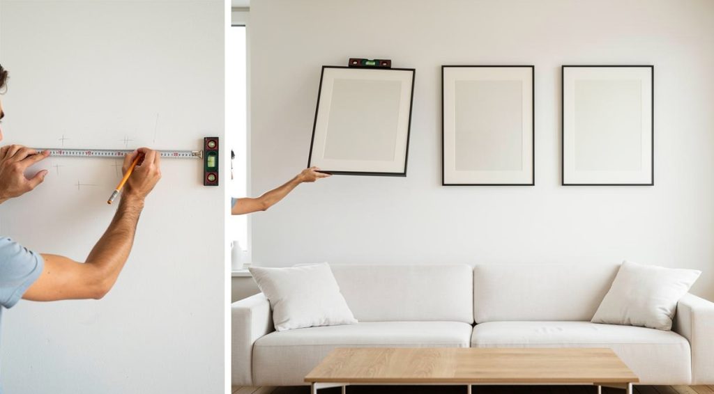 Comment disposer 3 cadres identiques sur un mur