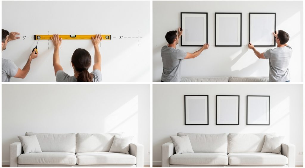 Comment disposer 3 tableaux sur un mur