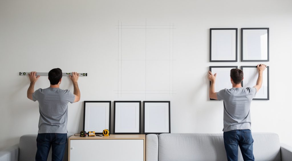 Comment disposer 4 cadres identiques sur un mur