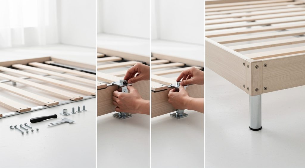 Comment fixer des pieds sur un sommier à lattes