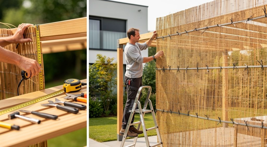 Comment fixer une canisse sur pergola