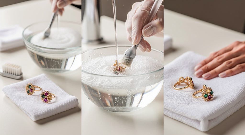 Comment nettoyer des bijoux en or avec pierre précieuse