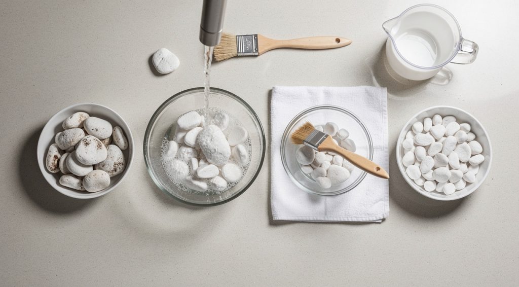 Comment nettoyer des cailloux blancs