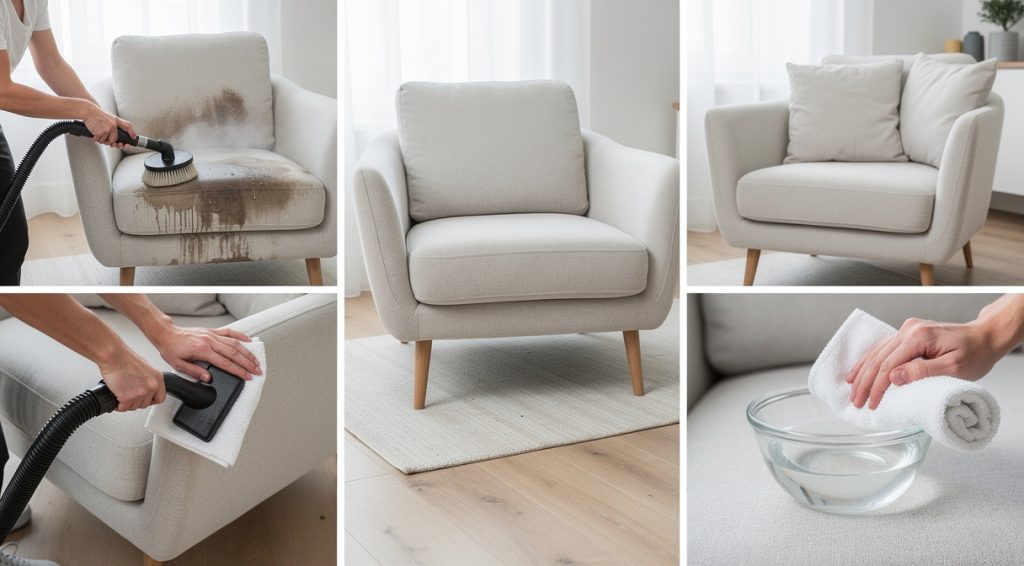 Comment nettoyer un fauteuil en tissu non déhoussable