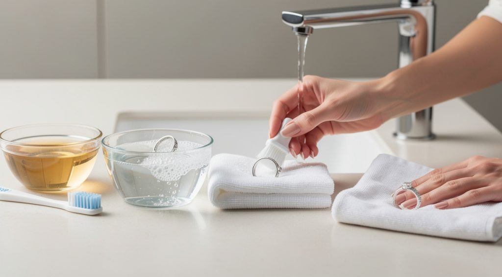 Comment nettoyer une bague en or blanc