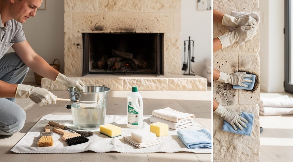 Comment nettoyer une cheminée en pierre calcaire