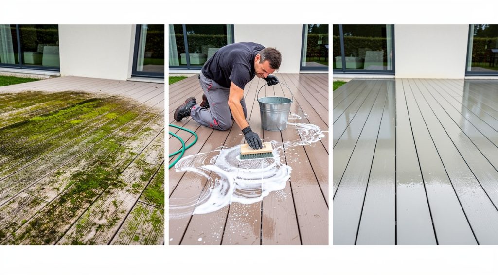 Comment nettoyer une terrasse en composite qui verdit : guide complet et solutions efficaces