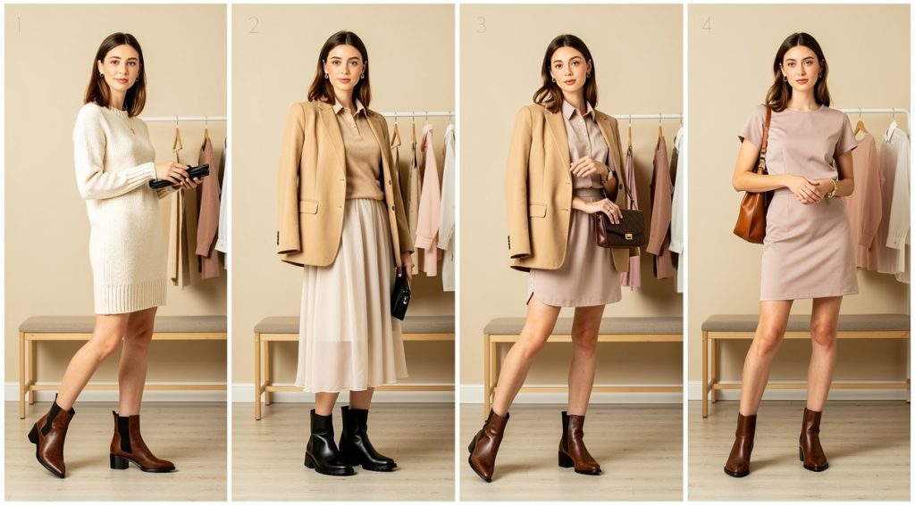 Comment porter des bottines avec une robe