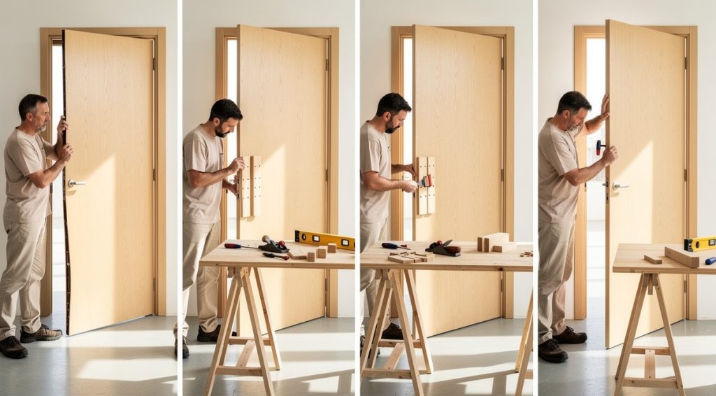 Comment redresser une porte en bois voilée