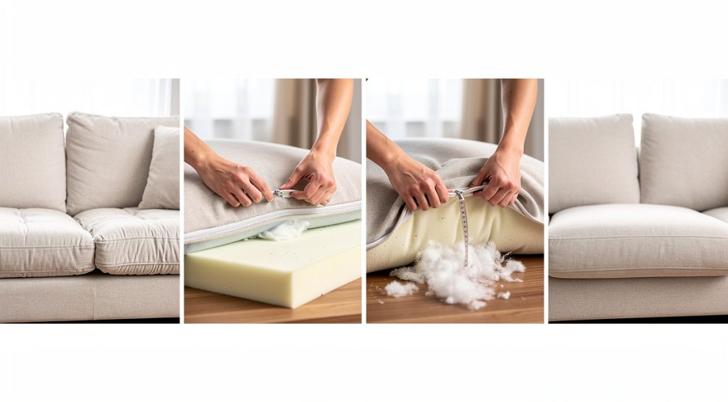 Comment rembourrer des coussins de canapé avachis