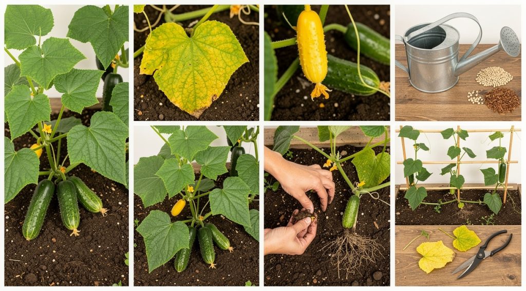 Concombre qui jaunissent : causes, solutions et prévention