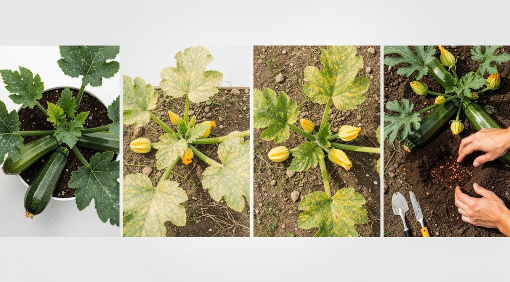 Courgette qui jaunit : causes, solutions et prévention