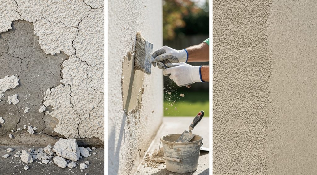 Crépi extérieur qui tombe : causes, solutions et réparation