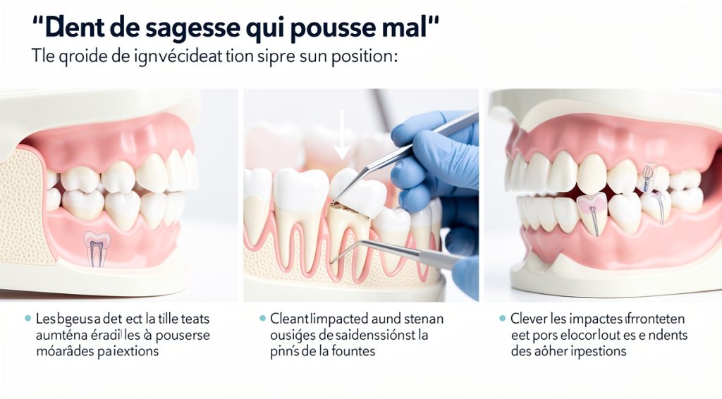 Dent de sagesse qui pousse mal : symptômes, causes et solutions