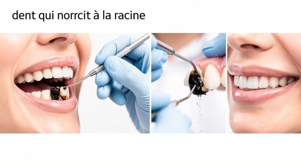 Dent qui noircit à la racine : causes, traitements et prévention