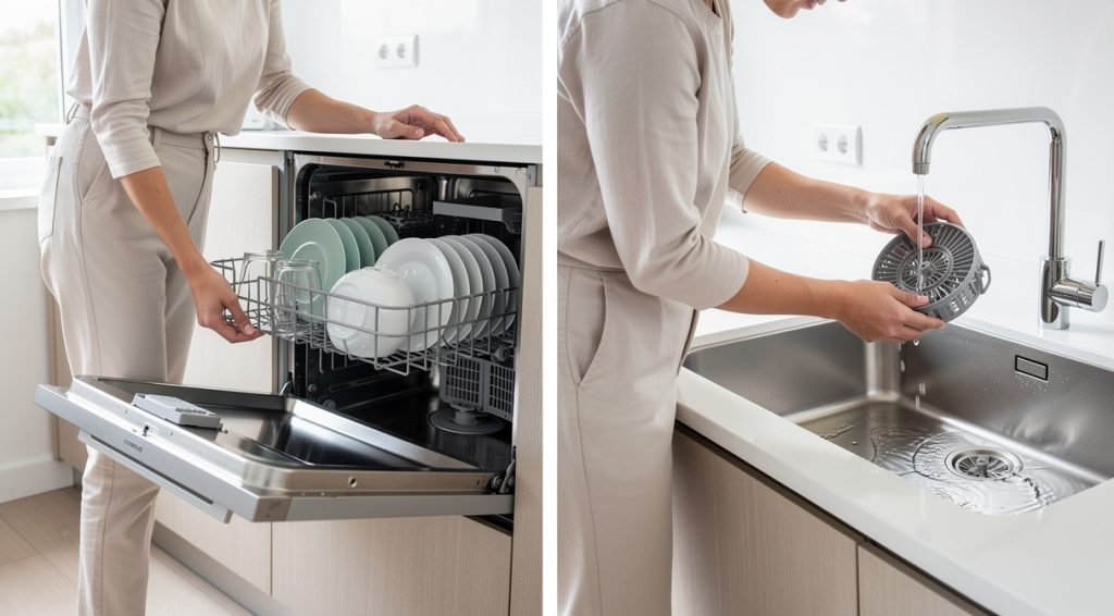 Eau qui stagne lave-vaisselle : causes et solutions pour réparer