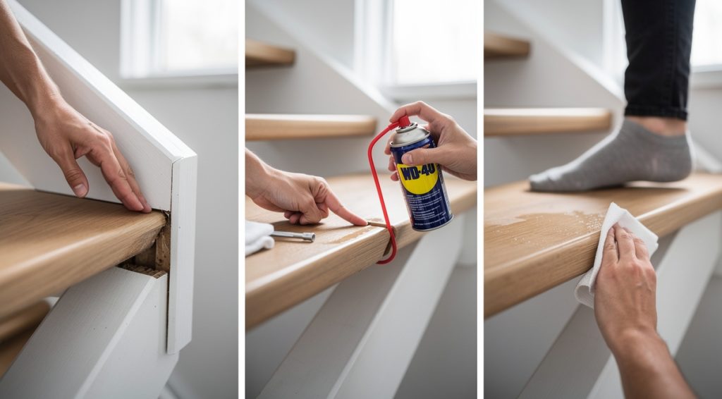 Escalier qui grince solution WD40 : efficacité, limites et alternatives durables