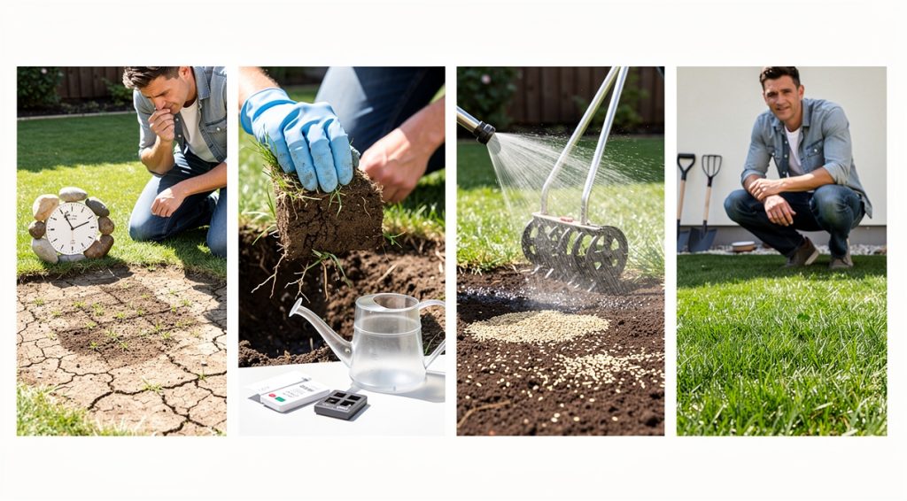 Gazon qui ne pousse pas au bout de 2 semaines : causes et solutions