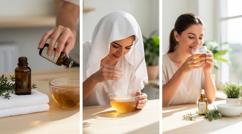 Huile essentielle gorge qui gratte : solutions naturelles et conseils d&rsquo;utilisation