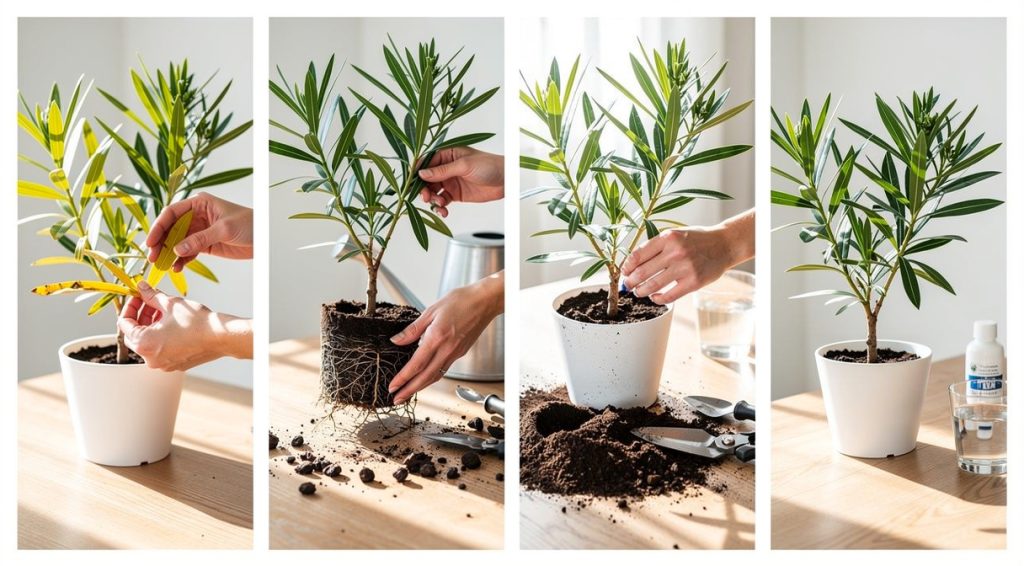 Laurier rose qui jaunit : causes, solutions et prévention