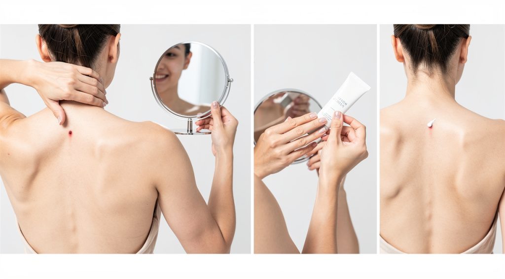 Petit bouton dans le dos qui gratte : causes et solutions efficaces