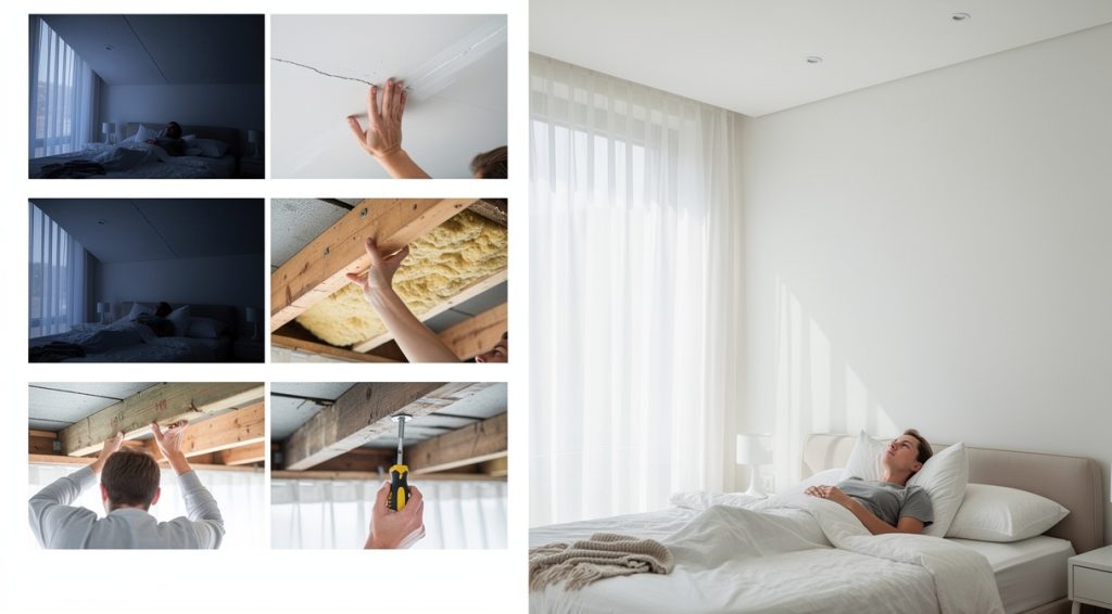 Plafond qui craque la nuit : causes, solutions et quand s&rsquo;inquiéter