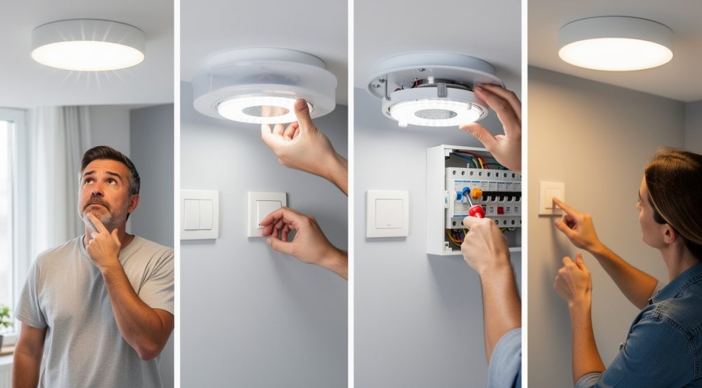 Plafonnier LED qui clignote : causes et solutions pour y remédier