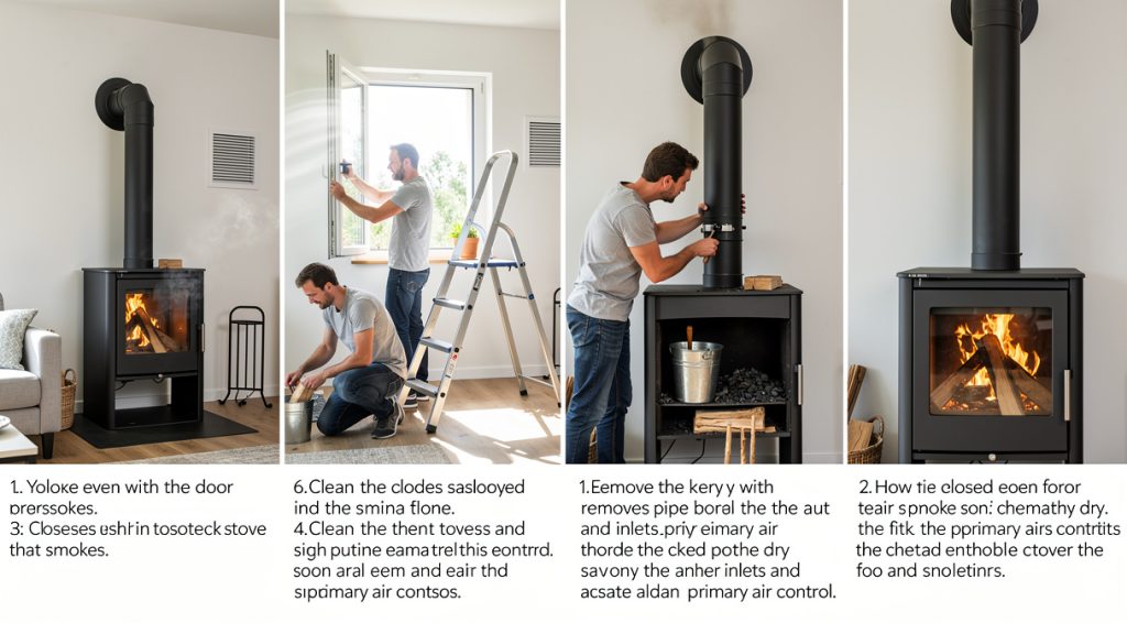 Poêle à bois qui fume porte fermée : causes et solutions pratiques