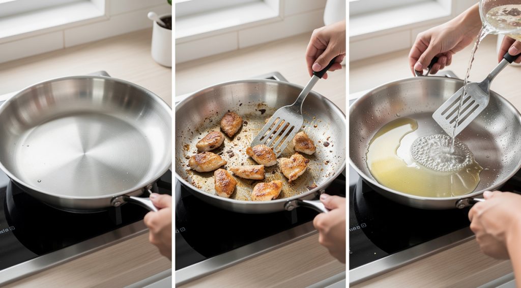 Poêle inox qui accroche : causes et solutions efficaces