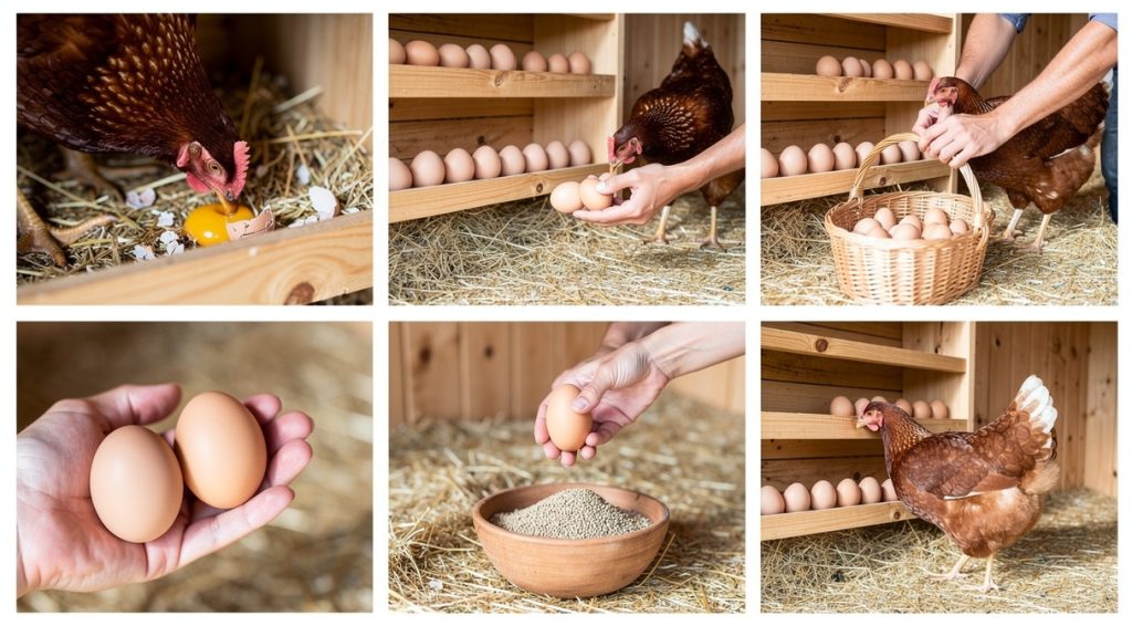 Poule qui mange ses œufs : causes et solutions efficaces