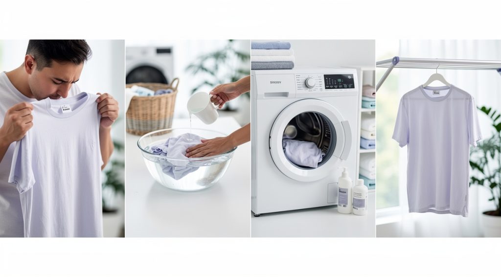 T-shirt qui sent la transpiration après lavage : causes et solutions efficaces